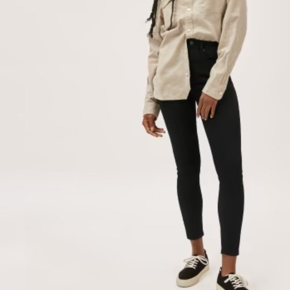 Everlane Denim - EVERLANE The Authentic Stretch High-Rise Skinny Jeans Black sz 28 Ankle Women's